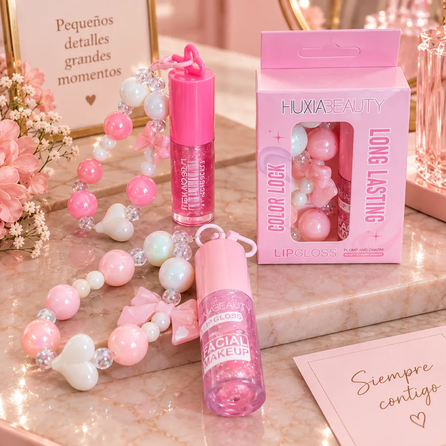 Gloss  en caja con llavero huxa